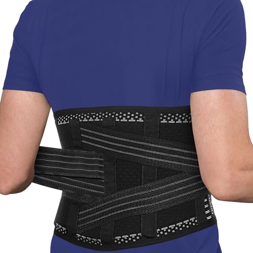 Black M-L Back Brace with Lumbar Pad W5858