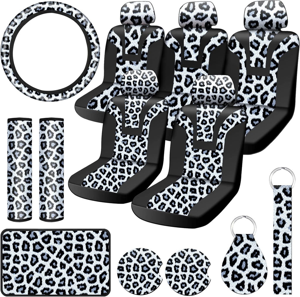 17 Pieces Leopard Print Car Accessories Set P2040