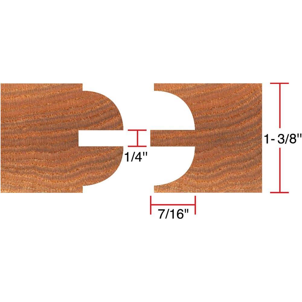 6 pc. Stile & Rail Set - Quarter Round, 3/4 inch Bore J86506
