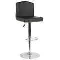 Black Leather Adjustable Height Barstool Z5002