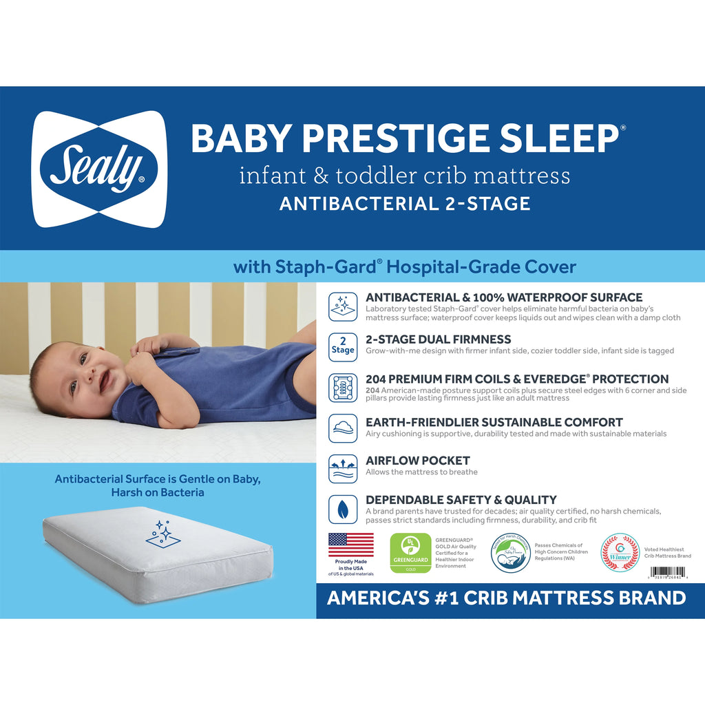 2-Stage Antibacterial 204 Coil Baby Crib & Toddler Mattress Q159399