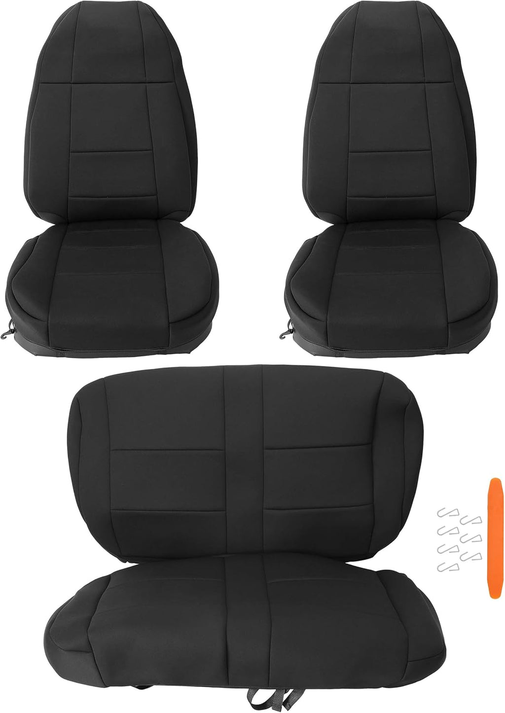 Black Cloth Front and Rear Seat Covers Set O3192