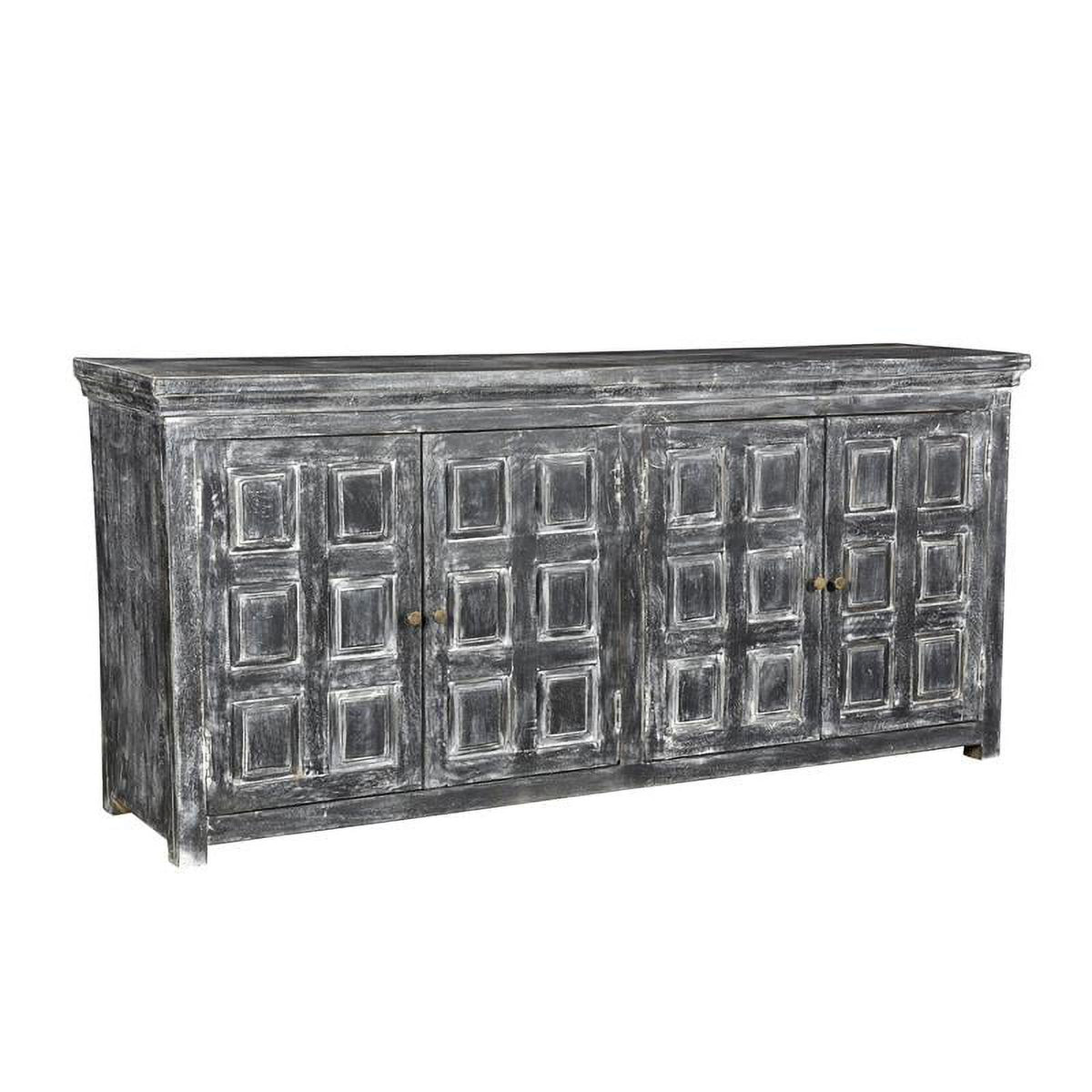 Gray 4 Door Solid Wood Sideboard Q815