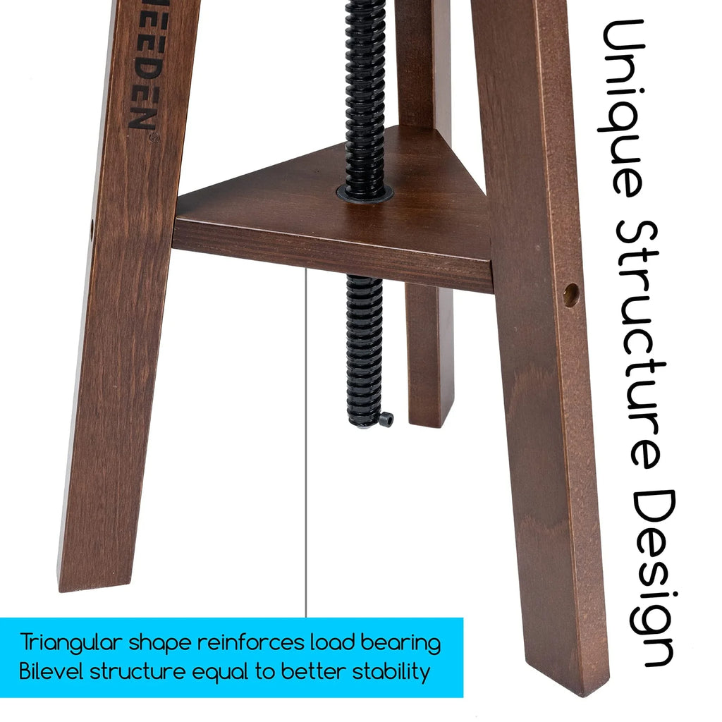 Adjustable Height Beechwood Wooden Drafting Stool D237