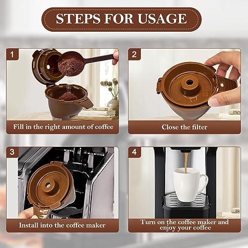 Single Serve Ground Coffee Brew Basket Replacement Parts Reusable Coffee Filter Brown (1 Pack) K65028
