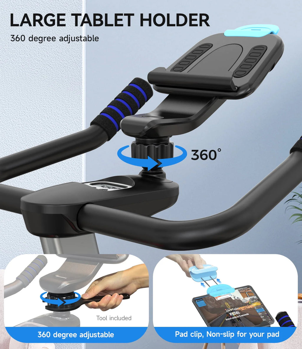 Magnetic Exercise Bike 45lbs Heavy-Duty Quiet Belt Drive Y78158