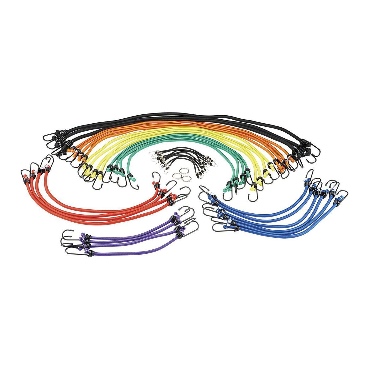 Multicolored Elastic Stretch Cords, 40-Piece K7080
