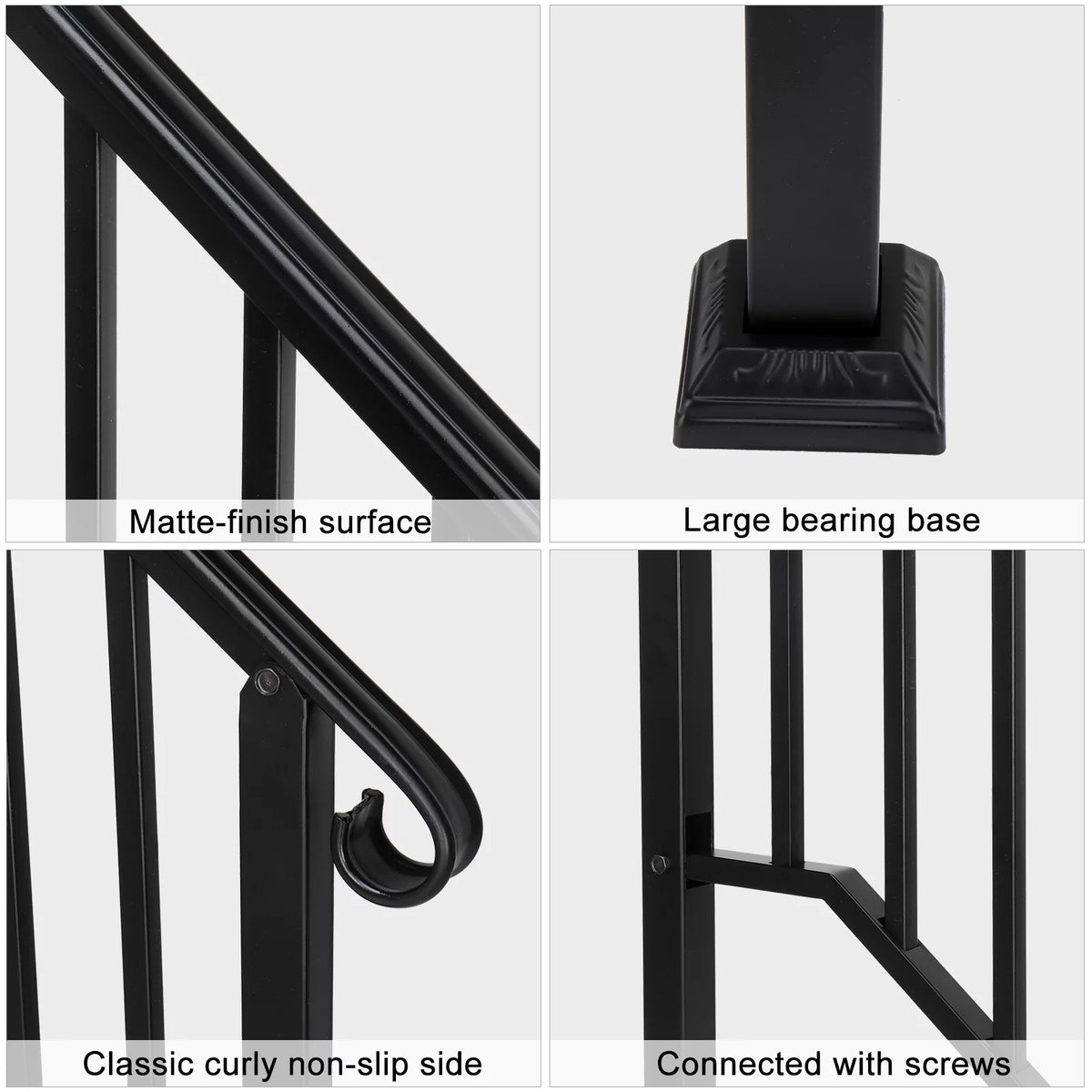 White Wrought Iron Handrails for 3 or 4 Steps G82083
