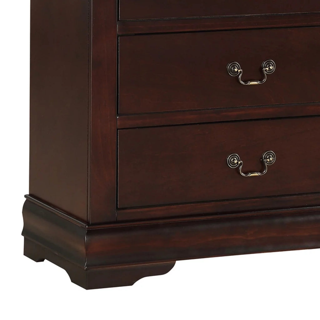 48 Inch Tall 5 Drawer Brown Wood Dresser J348327