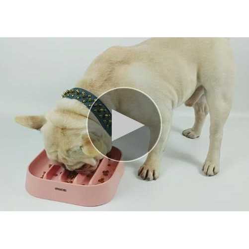 Slow Feeding Dog Bowl Striped Pattern Q850