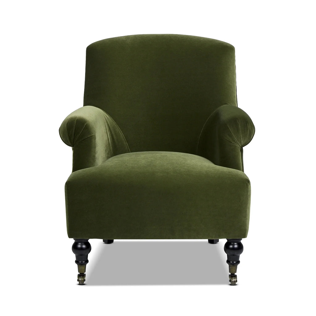Olive Green Performance Velvet Accent Armchair D153