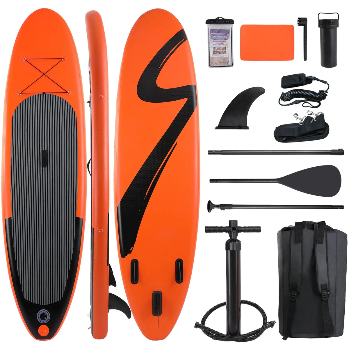 10' Inflatable Stand Up Paddle Board with Paddle, Leash, Pump & Backpack L260