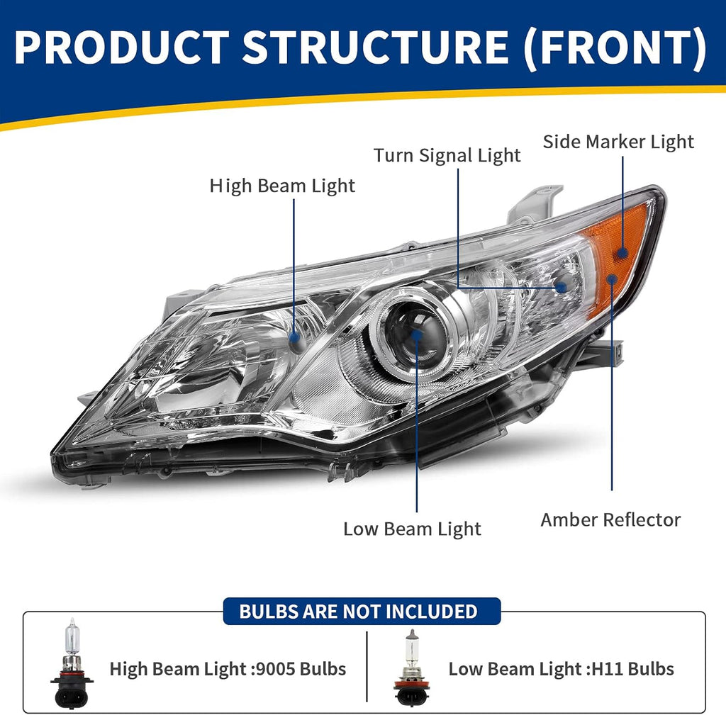 Headlight Assembly with Chrome Housing Clear Lens Y91463