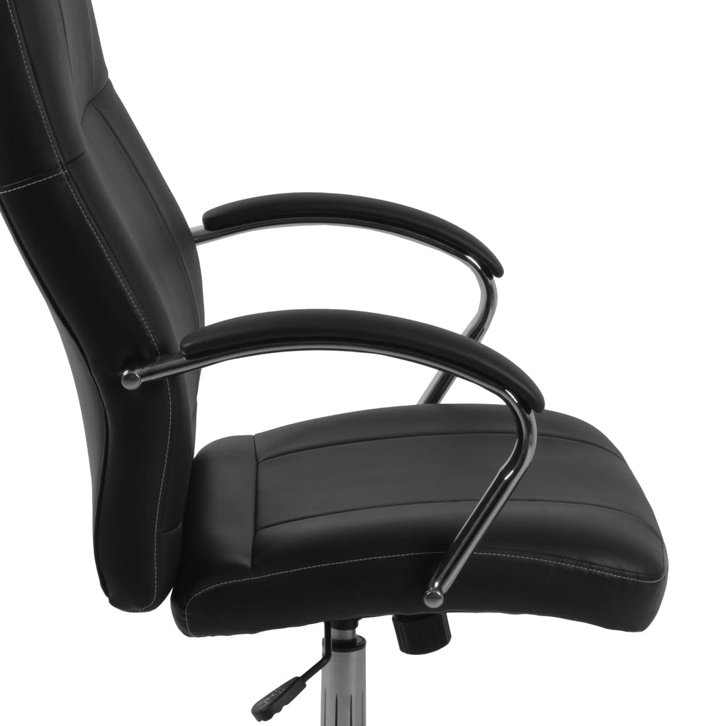Black Leatherette Executive Office Chair with Arms N84354