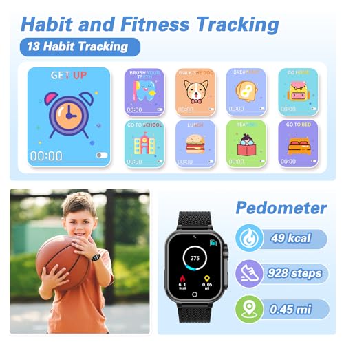 Kids Smart Watch with 32 Puzzle Games Camera Music Player Pedometer A8153