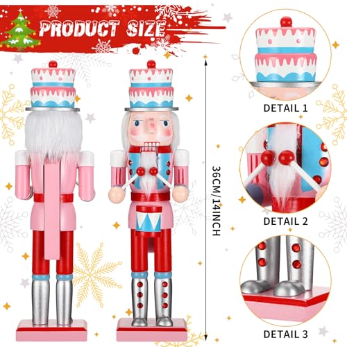 3 Pcs Pink Wooden Nutcracker Figures K37257
