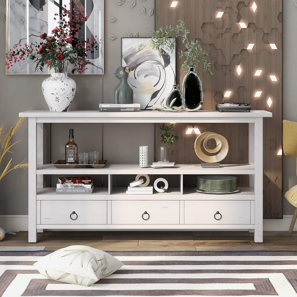 Navy Blue MDF 6 Drawer Sideboard Console Table Q153379