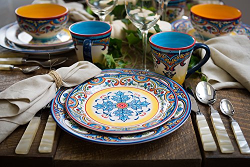 16 Piece Dinnerware Set, Service for 4, Multicolor Z805571