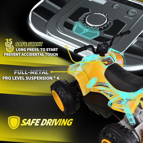 Black 24V Ride on ATV Kids Quad 4-Wheeler Electric 4WD with 9AH Battery K799