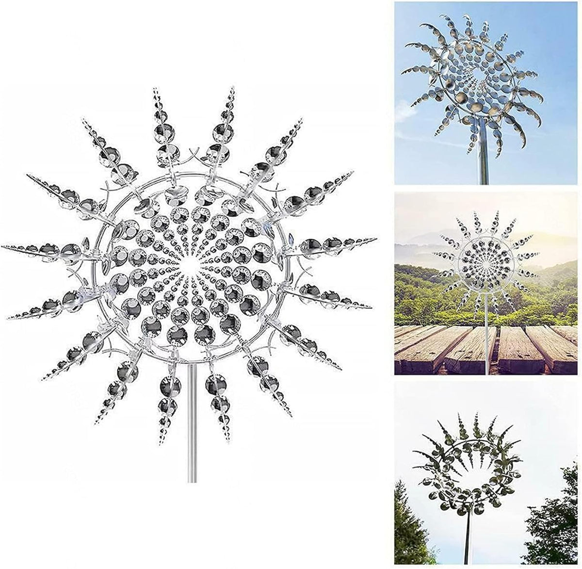 Wind Powered Kinetic Metal Windmill G920721