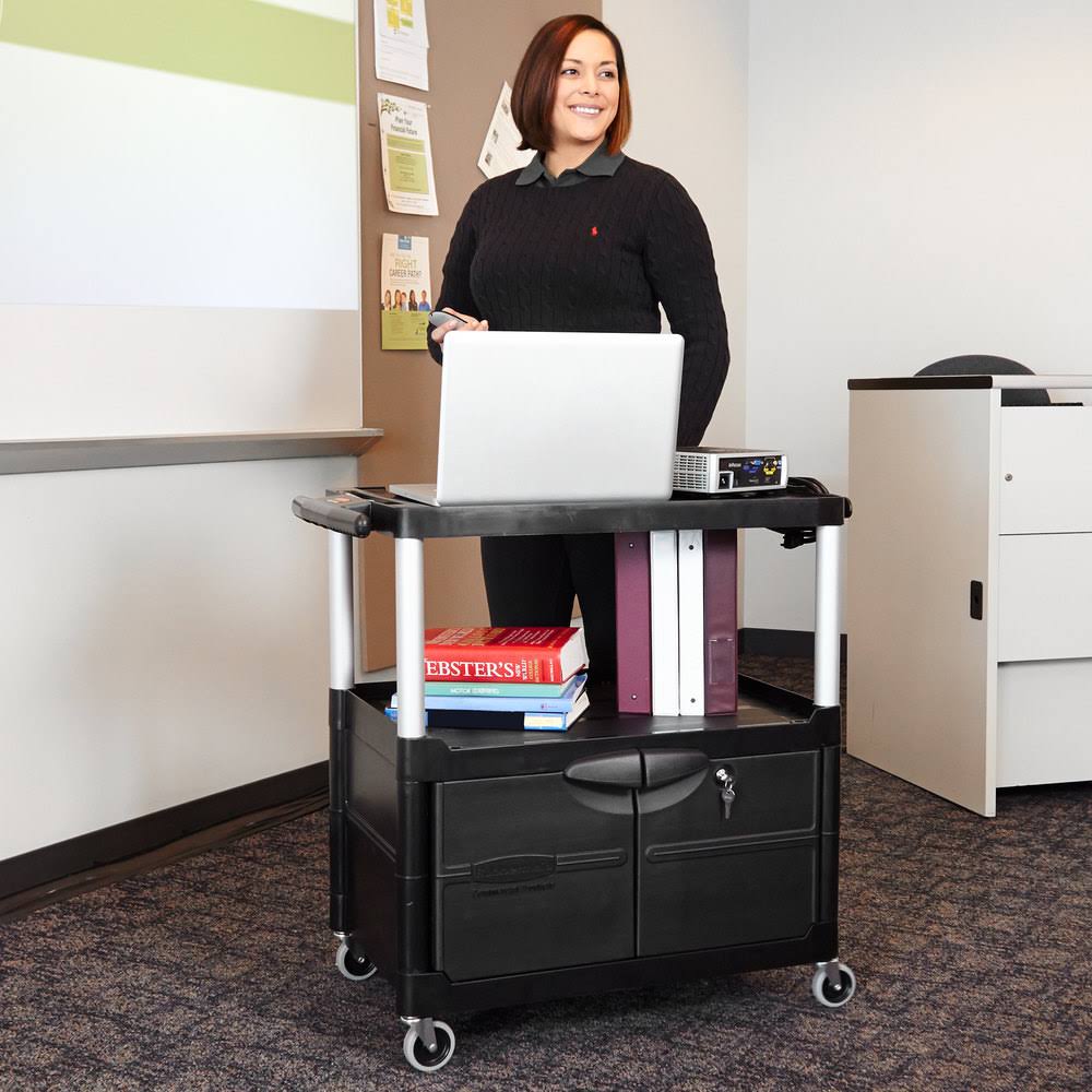 MediaMaster Three-Shelf AV Cart with Cabinet R147062