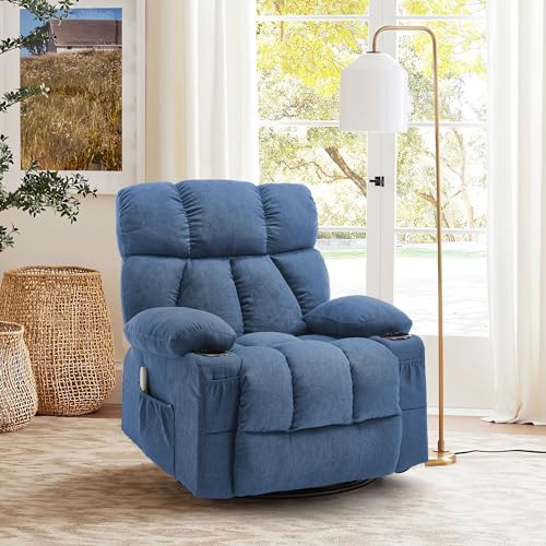 Grey Massage Rocker Recliner Chair with Heat and Vibration K4008