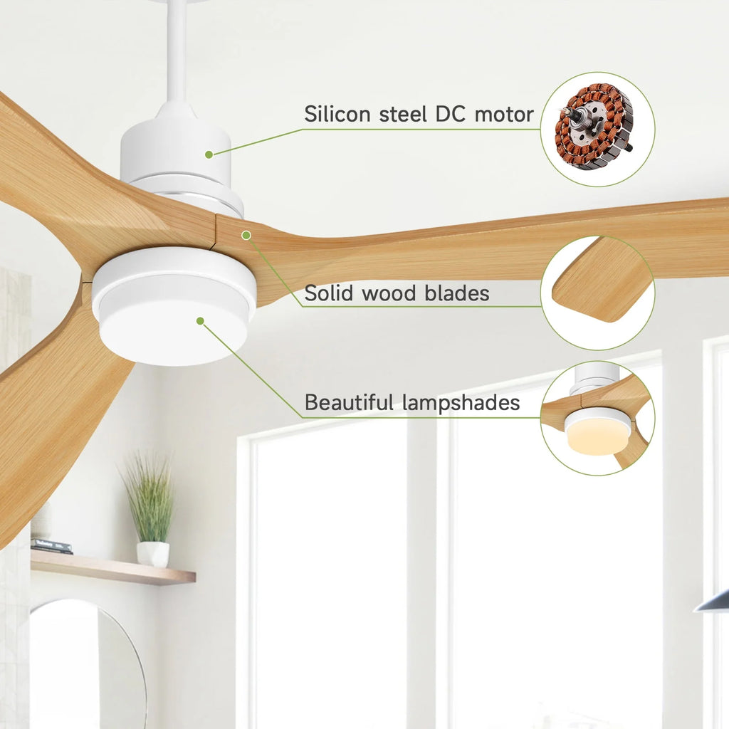 52'' White Ceiling Fan with Light and Remote Control Z6197