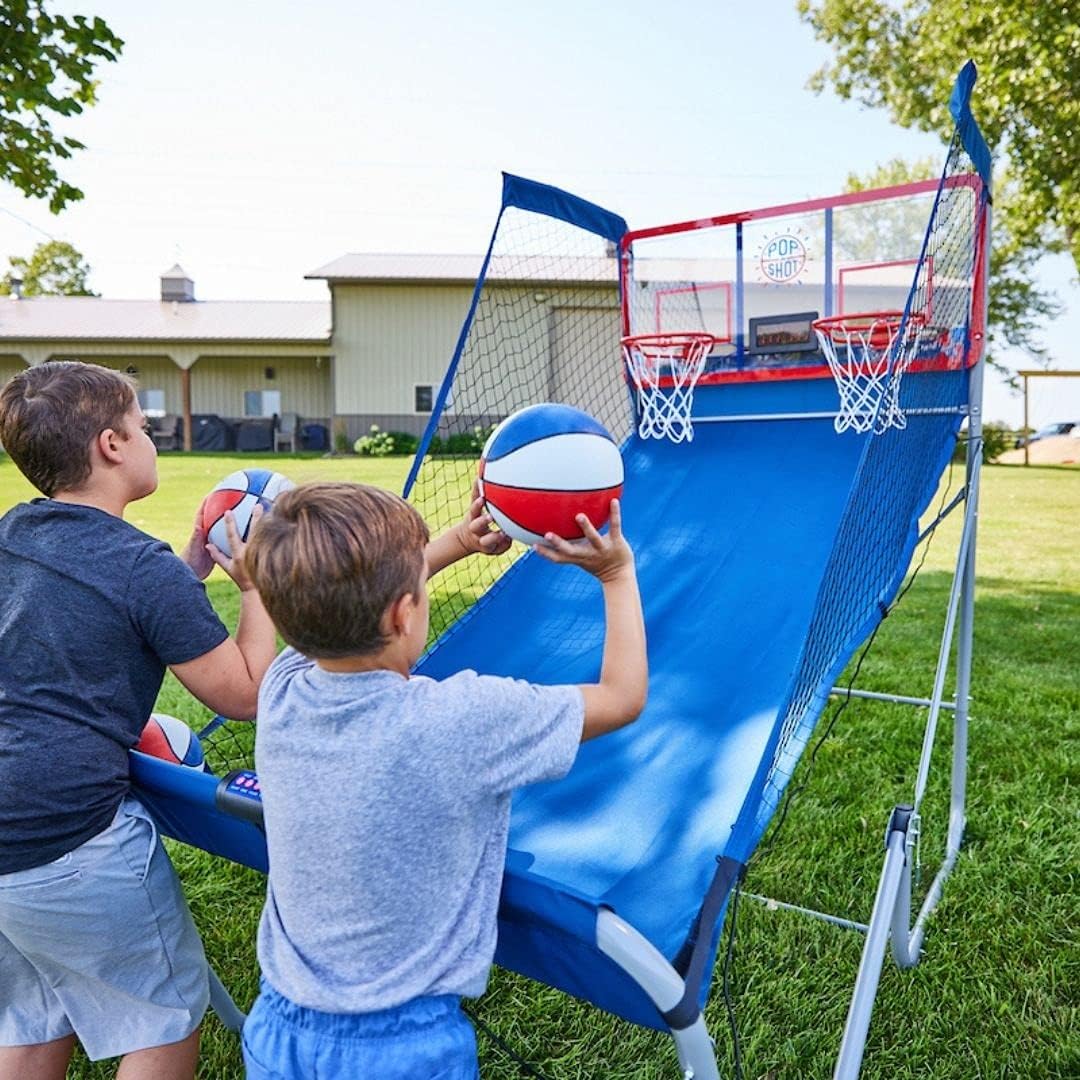 Indoor/Outdoor Dual Shot Basketball Arcade Game with Large LED Scoreboard C961