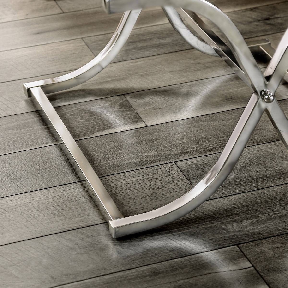 Chrome Metal Square End Table Z567