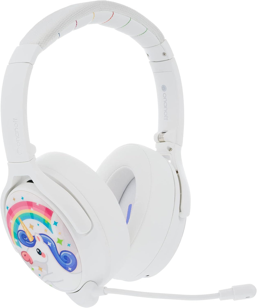 Snow White Over-Ear Bluetooth Headphones with Detachable Boom Microphone L9508