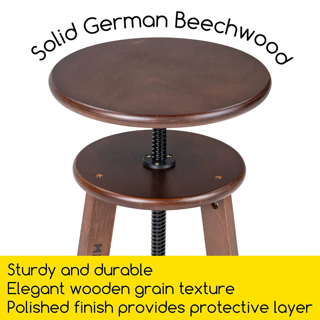 Adjustable Height Beechwood Wooden Drafting Stool D237