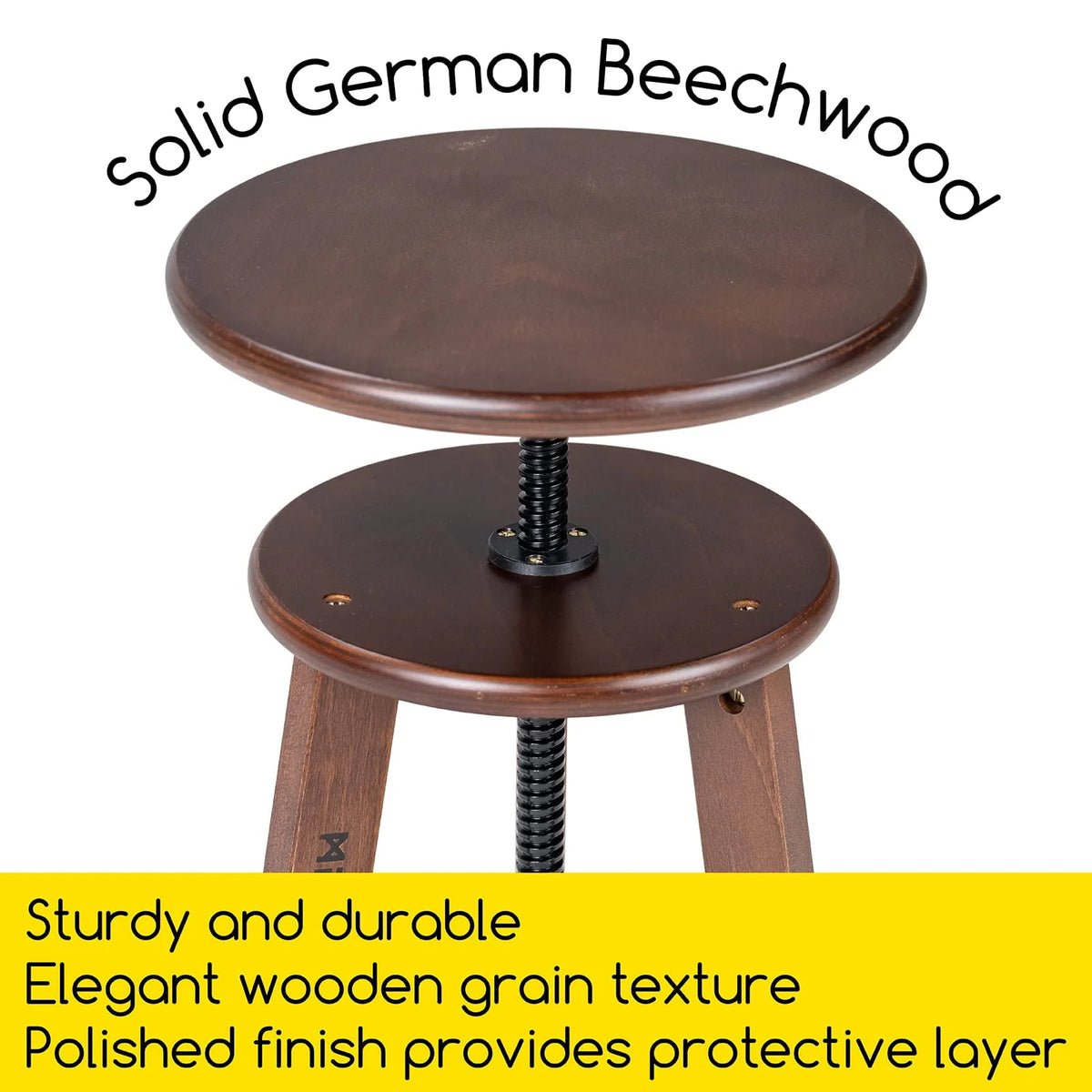 Adjustable Height Beechwood Wooden Drafting Stool D237