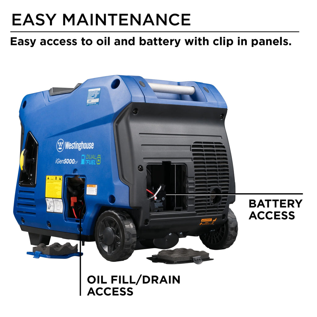 5000 Peak Watt Dual Fuel Portable Inverter Generator V9921