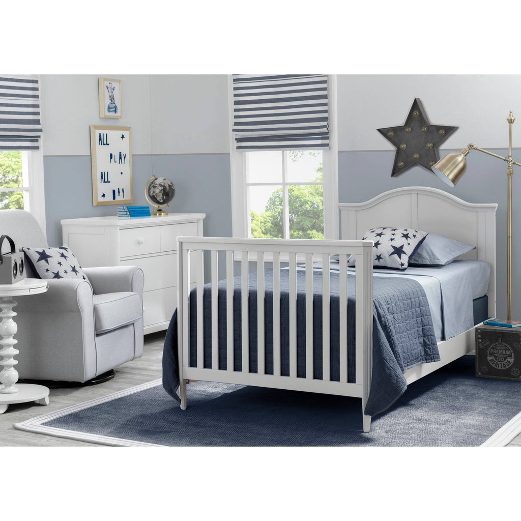 Mini Convertible Baby Crib with Mattress in Bianca White P166583