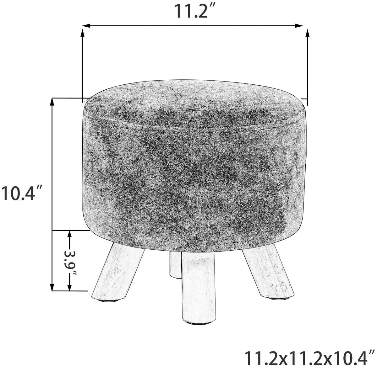 Round Fabric Padded Ottoman Foot Rest Stool N972548