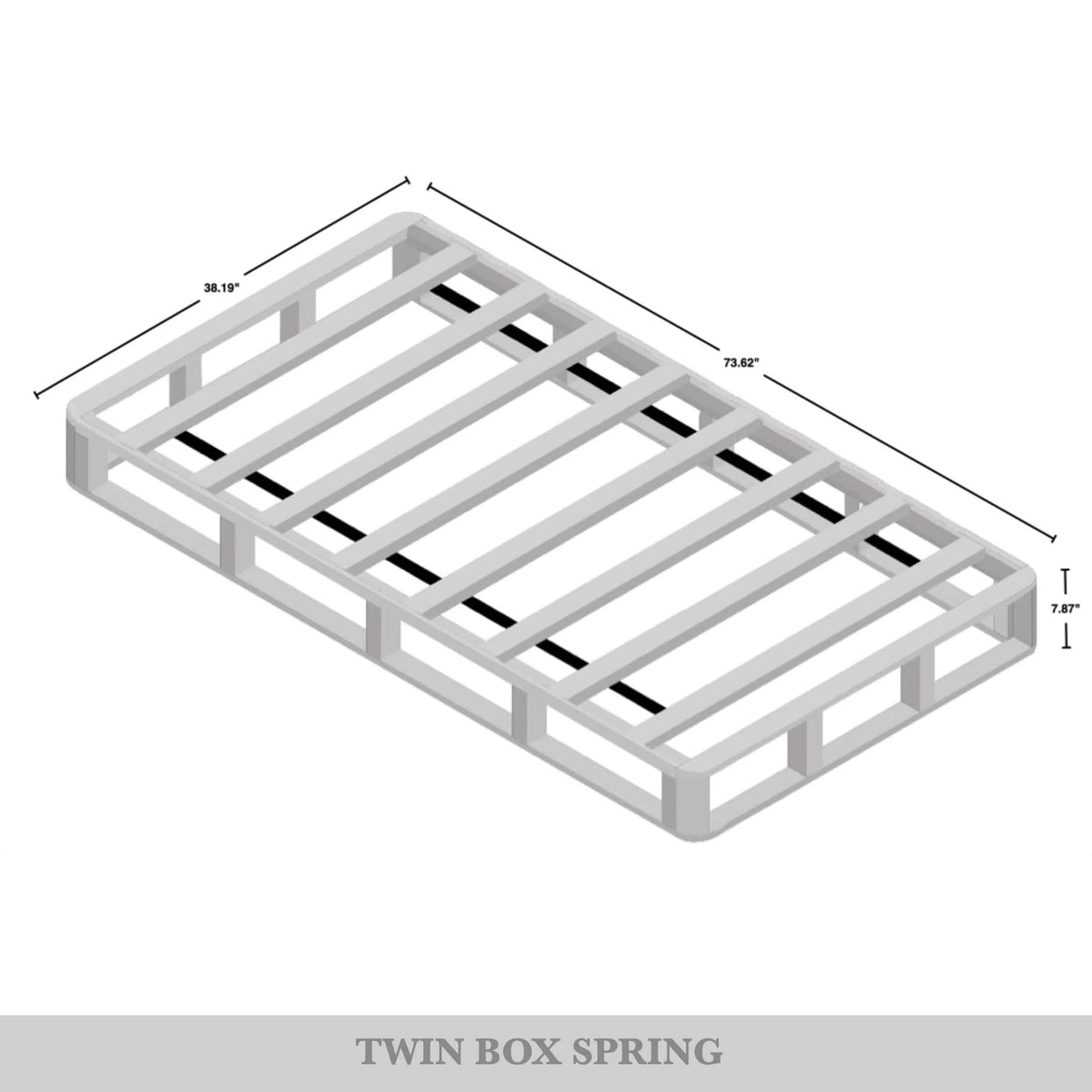 Wood Box Spring Mattress Foundation 8 Queen Beige Q40317