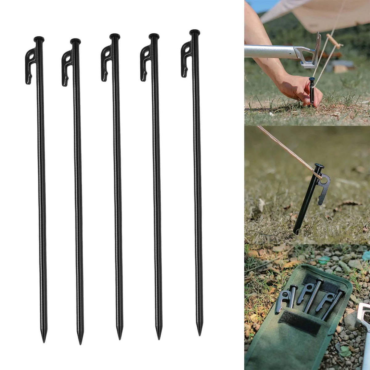Unbreakable Tent Pegs Camping Stakes 40cm I1190
