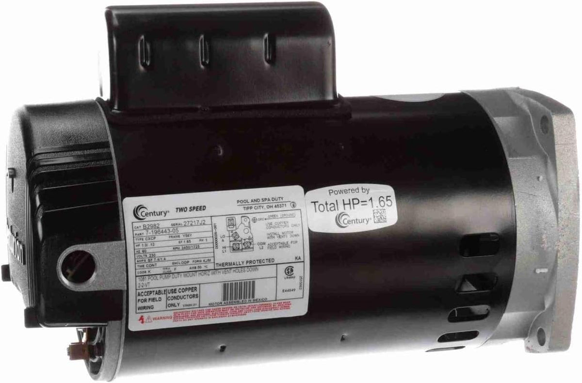 1.65 SF Square Flange Dual Speed Pool Pump Motor T9153