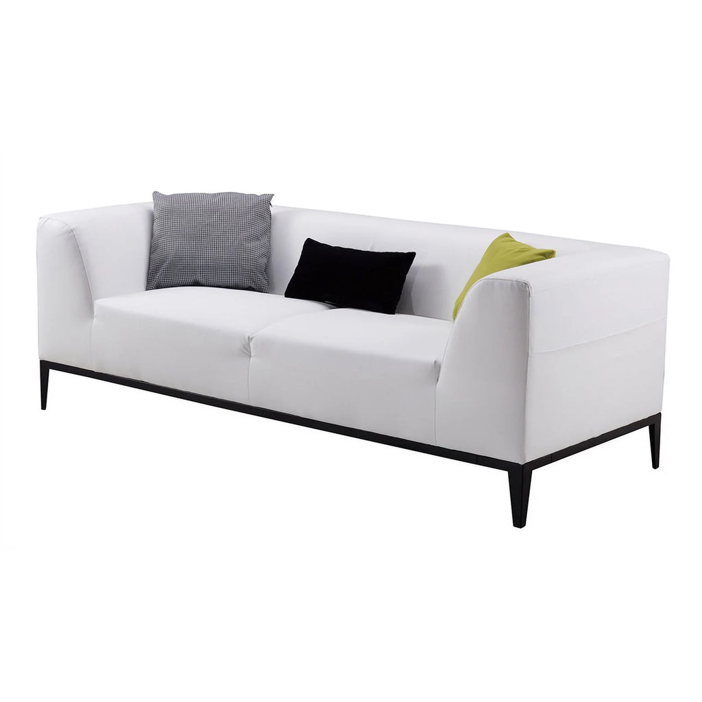 White Faux Leather Sofa G8013