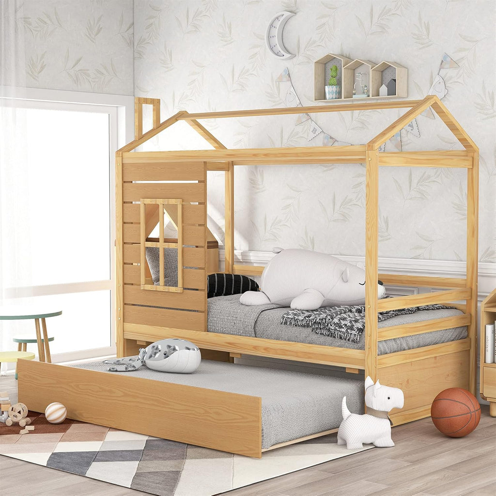 Gray Twin Size Wooden Daybed with Trundle V934500