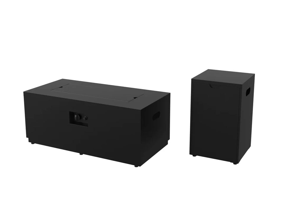 42" Rectangle Gas Fire Pit, Black T87723