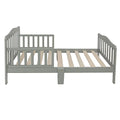 Gray Wood Toddler Bed with Guardrails Y14823