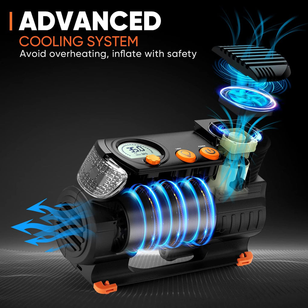 12V DC Digital Portable Air Compressor Pump with Digital Pressure Gauge W29970
