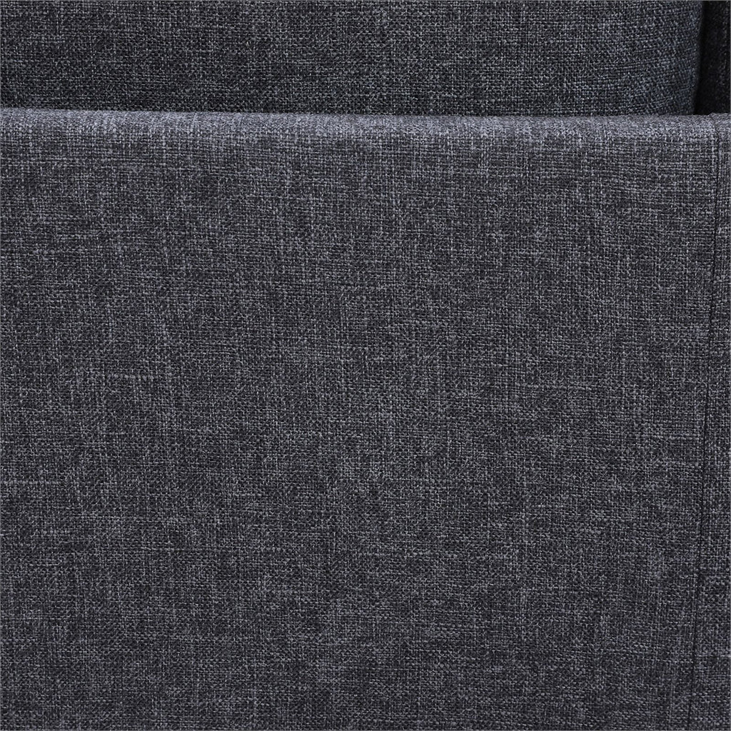 Black Grey Linen 2 Piece Sectional Sofa F909210