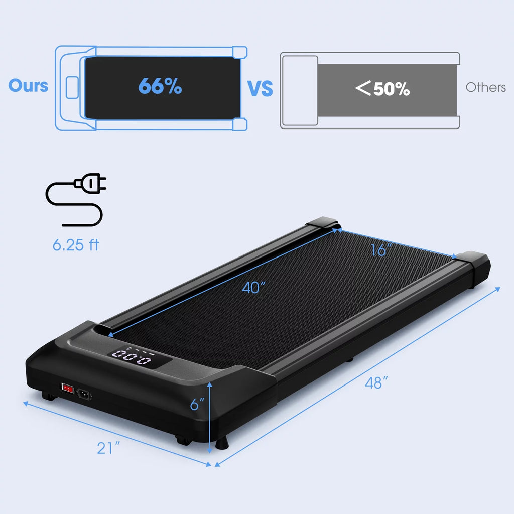Black Walking Pad Under Desk Treadmill M89022