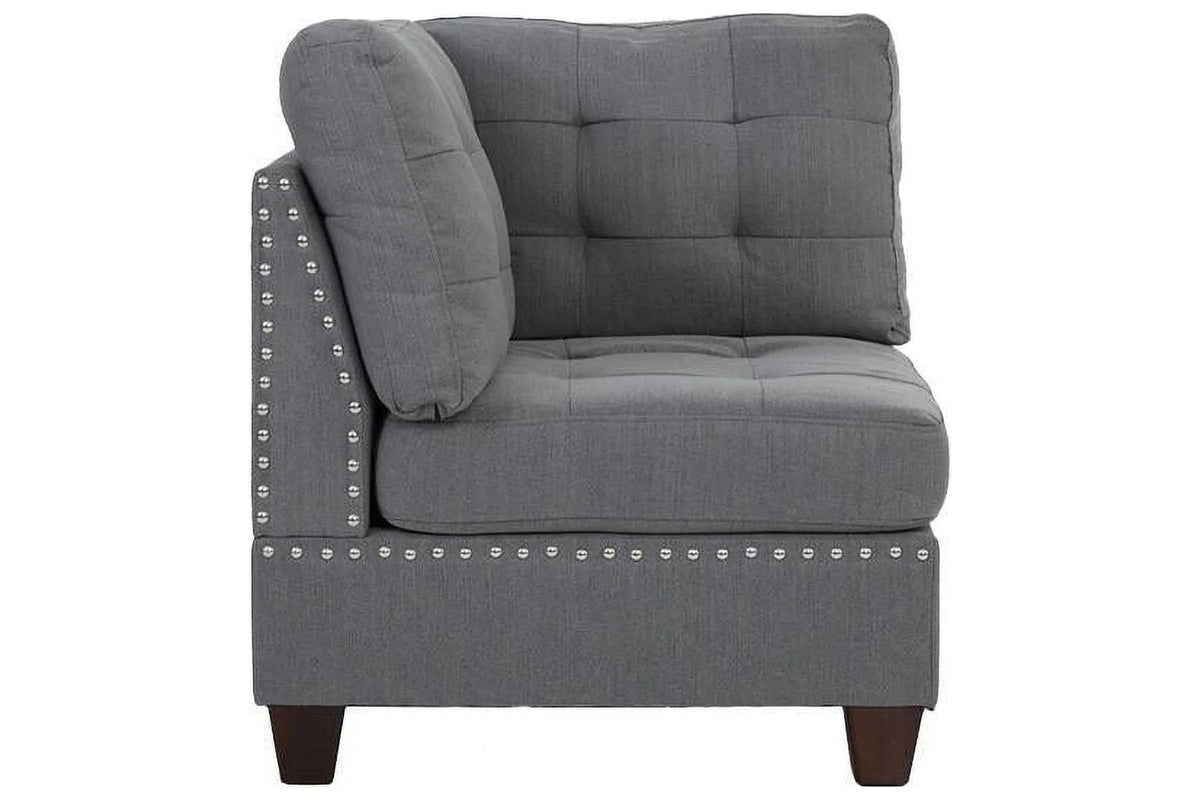 Gray Fabric Sectional Sofa Set 9pcs U57926