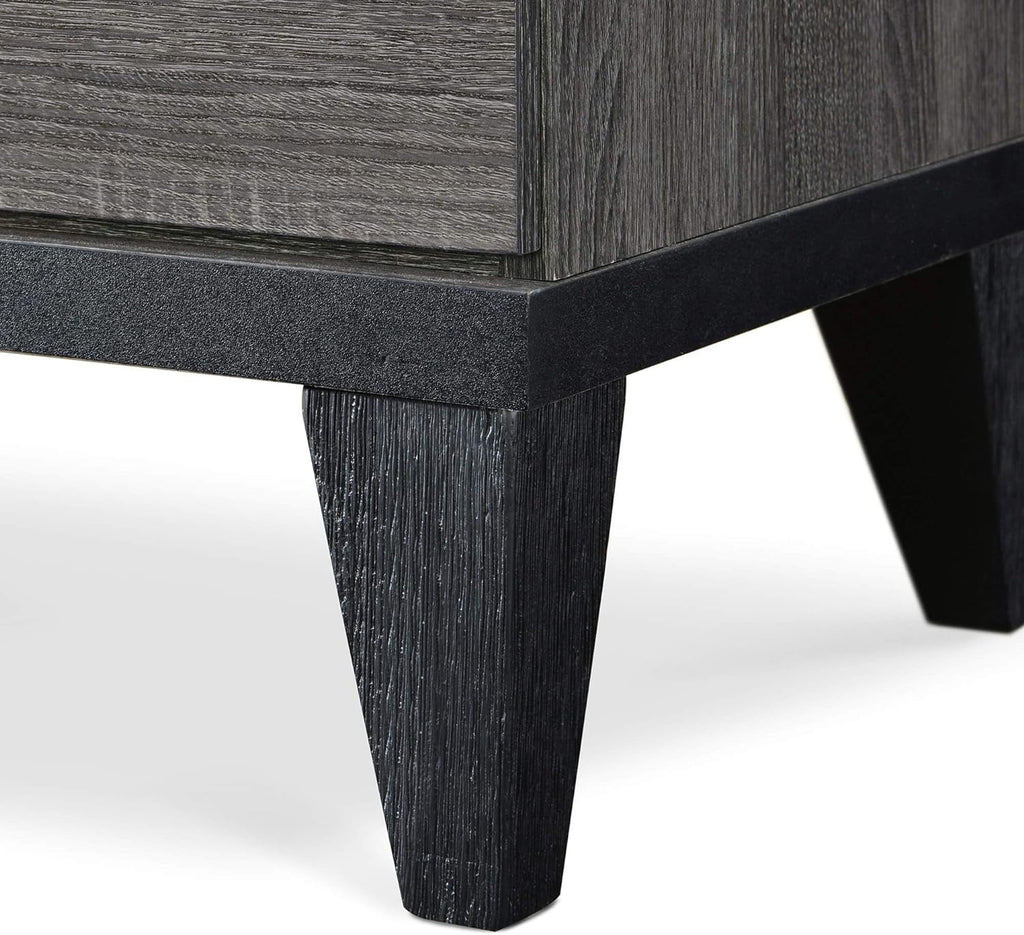 2 Drawer Gray Marble Top Side Table N906533