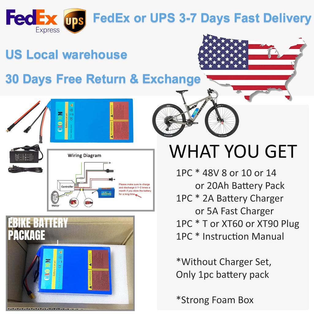 48V 20Ah Lithium Ebike Battery with Charger H78458