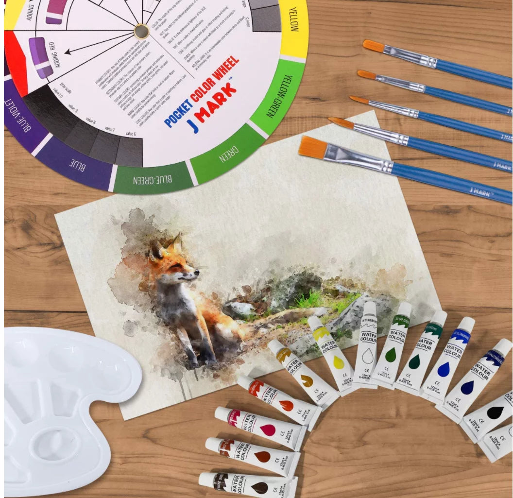 40-Piece Acrylic and Watercolor Paint Set with Wood Easel Z165994