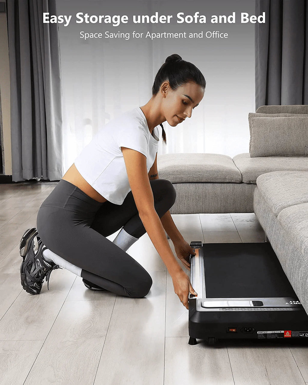 Black Portable Treadmill with Bluetooth Speaker F257292